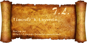 Timcsák Levente névjegykártya